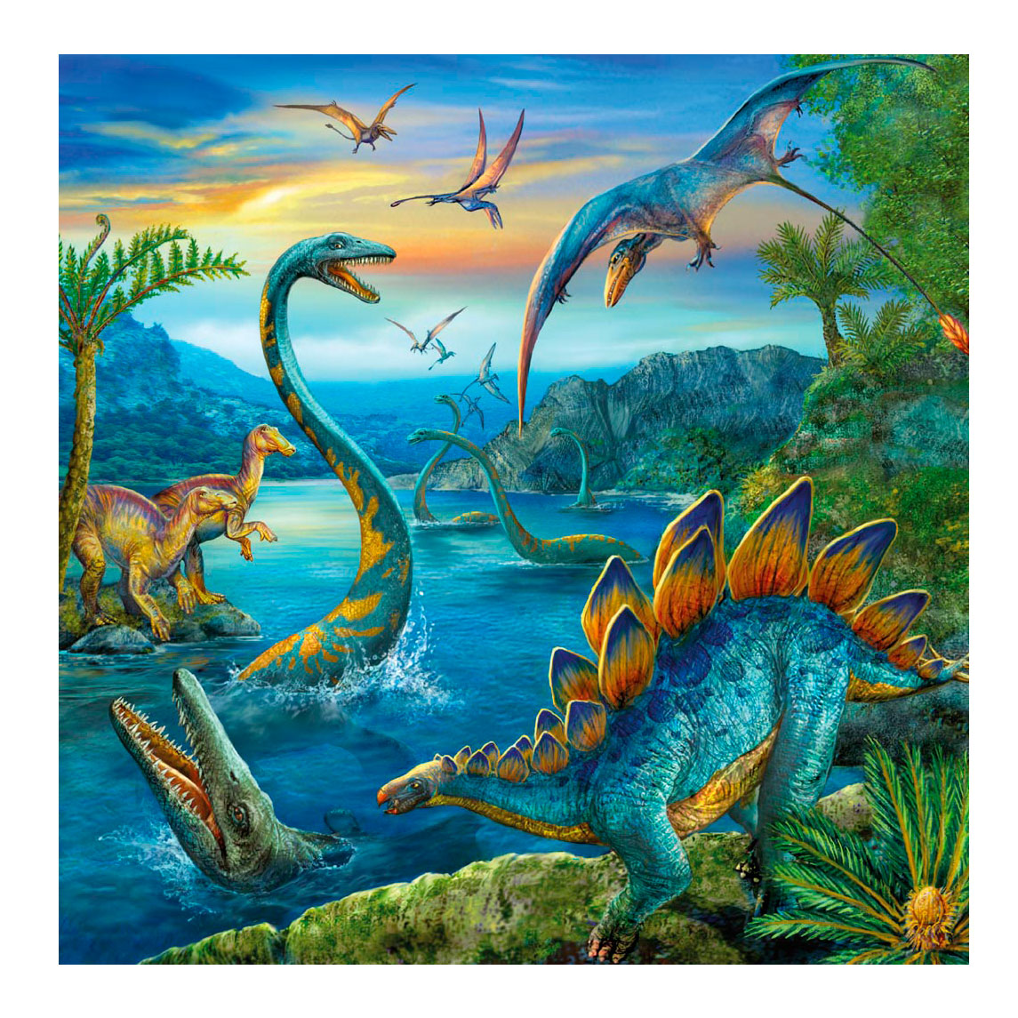 Ravensburger dinosaurer puslespil sæt | 3 x 49 stk