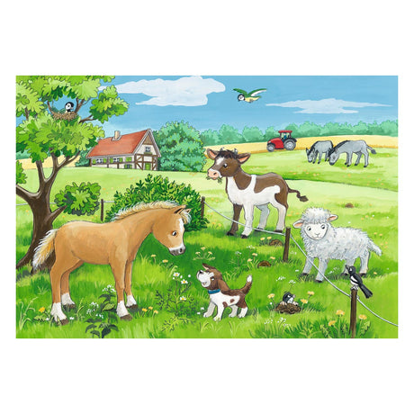 Ravensburger puslespil unge dyr på landet - 2x12 brikker - børnepuslespil