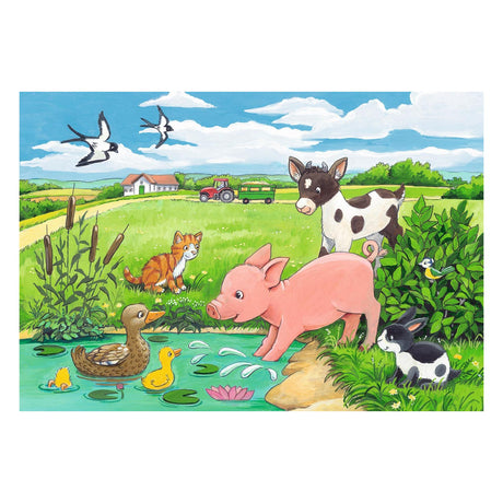 Ravensburger puslespil unge dyr på landet - 2x12 brikker - børnepuslespil