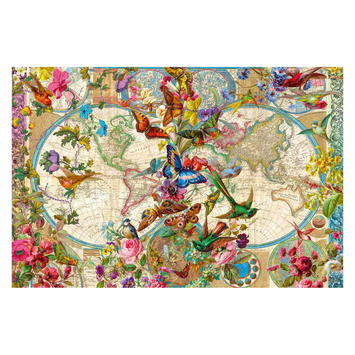 Ravensburger puslespil flora og fauna verdenskort - puslespil - 2000 brikker