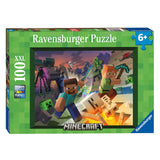 Ravensburger puslespil monster minecraft - puslespil - 100 xl brikker