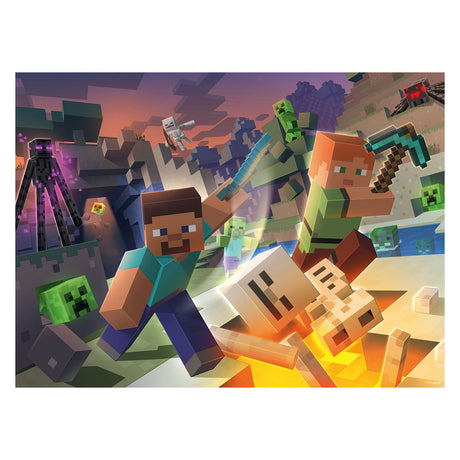 Ravensburger puslespil monster minecraft - puslespil - 100 xl brikker