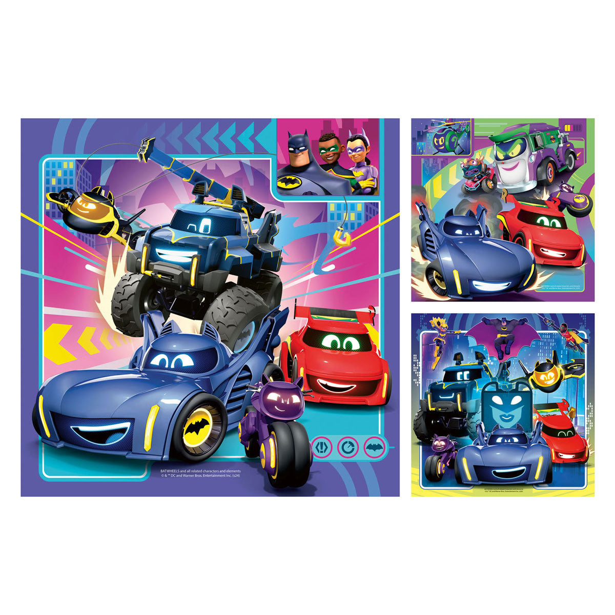 Ravensburger puslespil batwheels - tre puslespil - 49 brikker - børnepuslespil