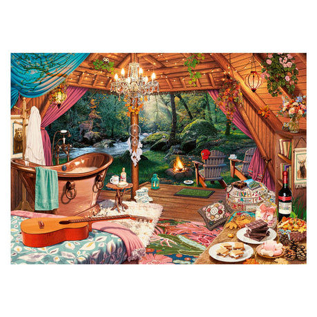 Ravensburger puslespil hyggelig glamping - puslespil - 500 storformatbrikker
