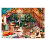 Ravensburger puslespil hyggelig glamping - puslespil - 500 storformatbrikker