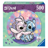 Ravensburger rundt puslespil disney stitch - puslespil - 500 brikker