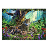 Ravensburger puslespil familie ulv i skoven - 1000 stykker dyr.