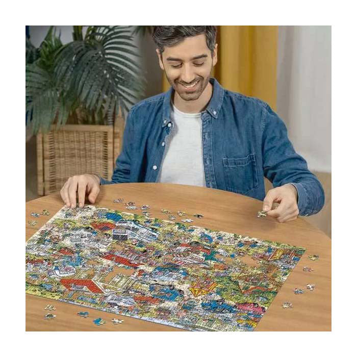 Ravensburger puslespil ferieresort 1 - camping tegneserie puslespil 1000 brikker.