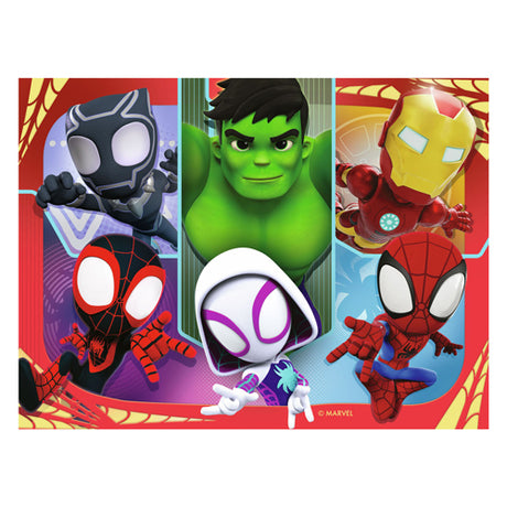 Ravensburger spidey og hans fantastiske venner 4in1box puslespil - 12+16+20+24 brikker - børnepuslespil
