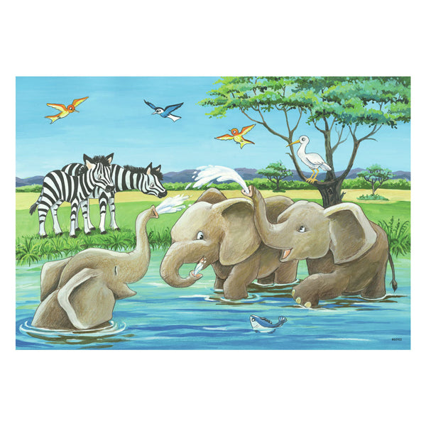 Ravensburger puslespil unge dyr fra hele verden - 2 x 12 brikker