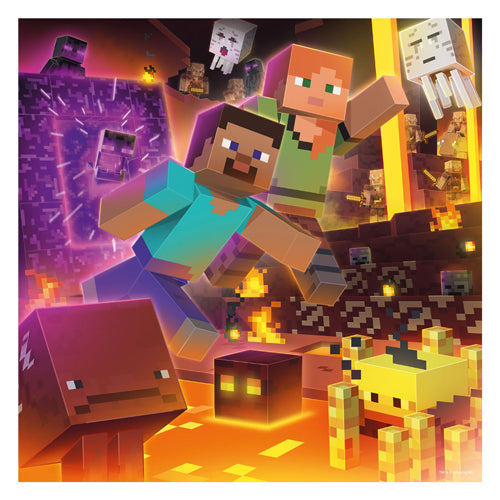 Ravensburger puslespil minecraft biomer - puslespil - 3x49 brikker