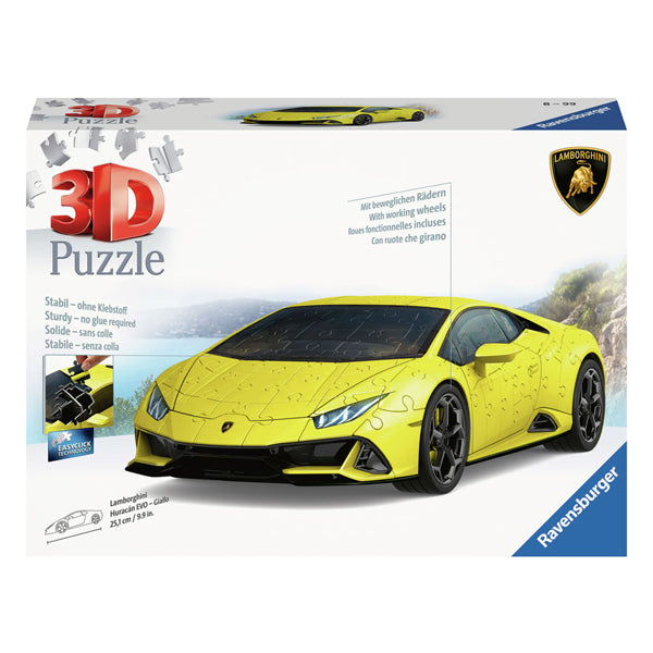 Ravensburger 3D -puslespil Lamborghini Huracan Evo Giallo, 108st.