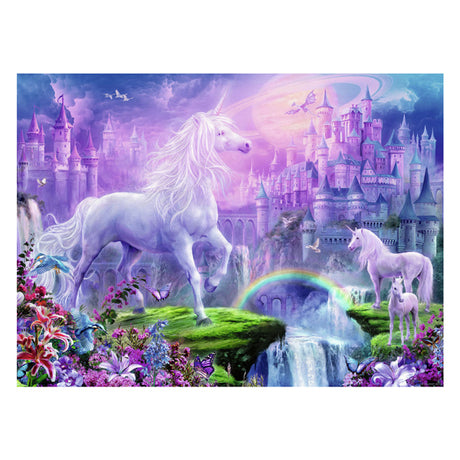 Ravensburger puslespil kongerige af enhjørninger (glitter) - puslespil - 100 brikker