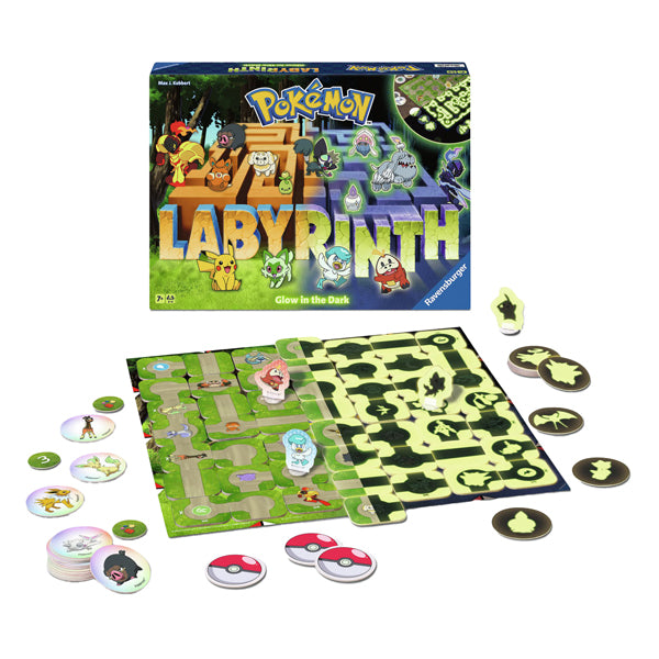 Ravensburger - pokã©mon labyrint glød i mørket - strategibrætspil