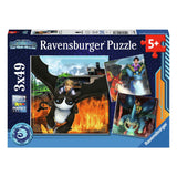 Ravensburger dragons the ni realms puslespil, 3x49 stk.