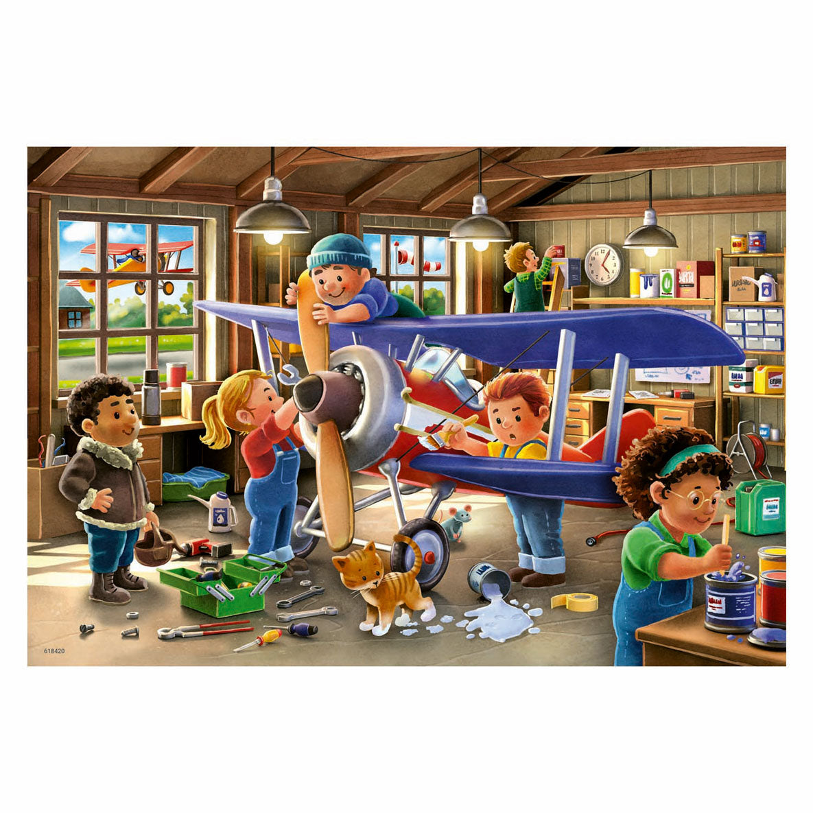 Ravensburger puslespil reparation af fly og tog 2x24 brikker