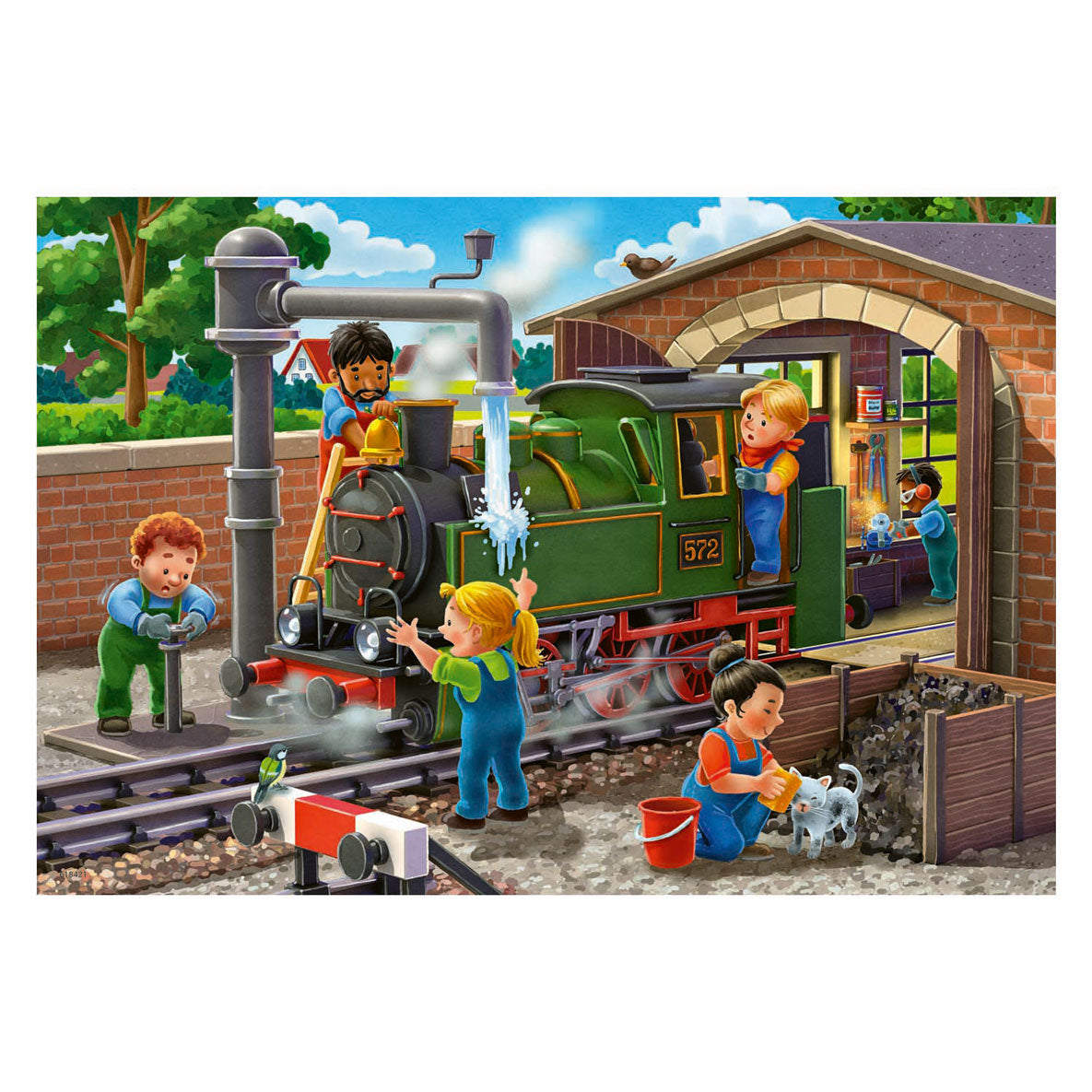 Ravensburger puslespil reparation af fly og tog 2x24 brikker