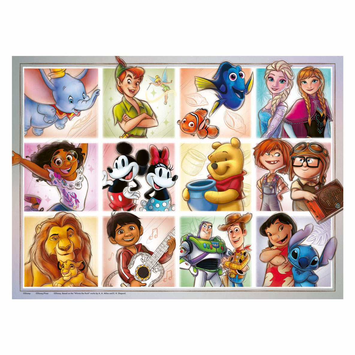 Ravensburger puslespil - Disney multifigur - 100 XXL brikker