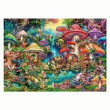 Ravensburger puslespil glædelig svampelandsby, 1000 stk.