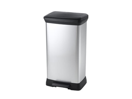 Curver decobin 50l rektangulær sølv sort