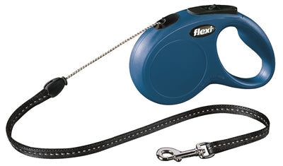 Flexi produkter optrækbar linje ny klassisk ledning blå s 5 meter op til 12 kg