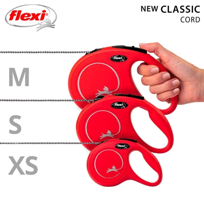 Flexi produkter optrækbar linje ny klassisk ledning rød m 5 meter op til 20kg