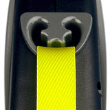 Flexi tilbagetrækkelig linje kæmpe tape neon sort gul