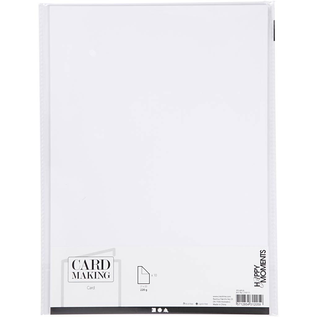 Creativ Company Cardboard White A4 220G, 10 ..