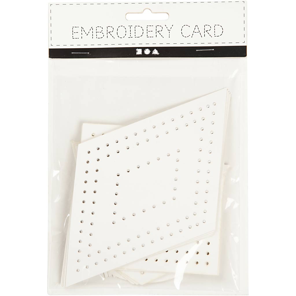 Creativ Company Cross Stitches Cardboard White Geometric, 20 ..