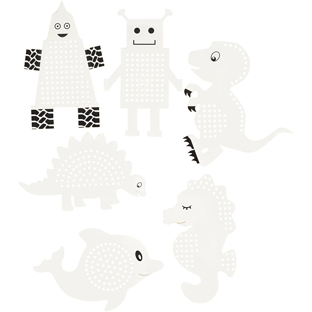 Creativ virksomhed https: www.cchobby.nl cross-stitching-cardboard-animals-robots-h-8-13-cm-w-8-13-cm-white-6x3-piece-1-box