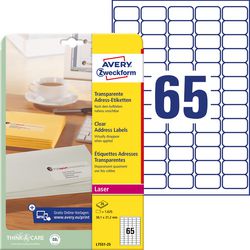 Avery transparante etiketten l7551-25 21,2x38,1mm