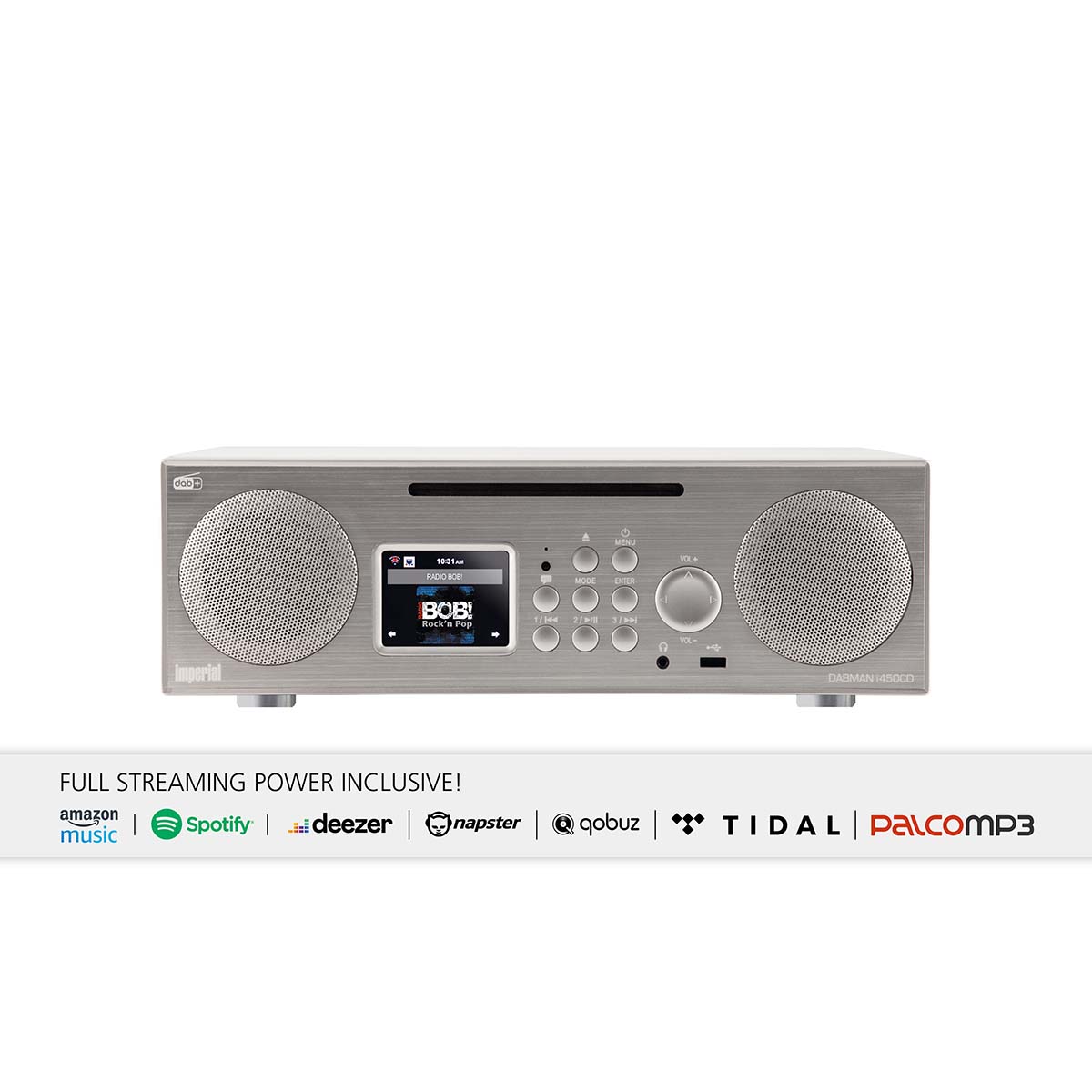 Imperial Dabman i450 CD multifunktionel stereoradio DAB+ FM Internet Bluetooth hvid-sølv - 22-248-00