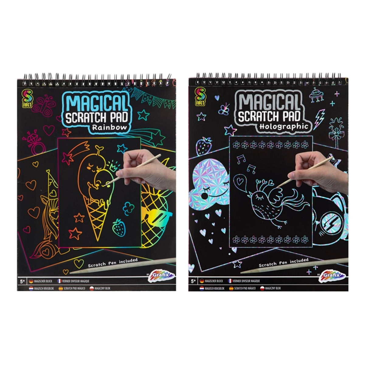 Grafix magisk skrabebog a4 20 ark + pen