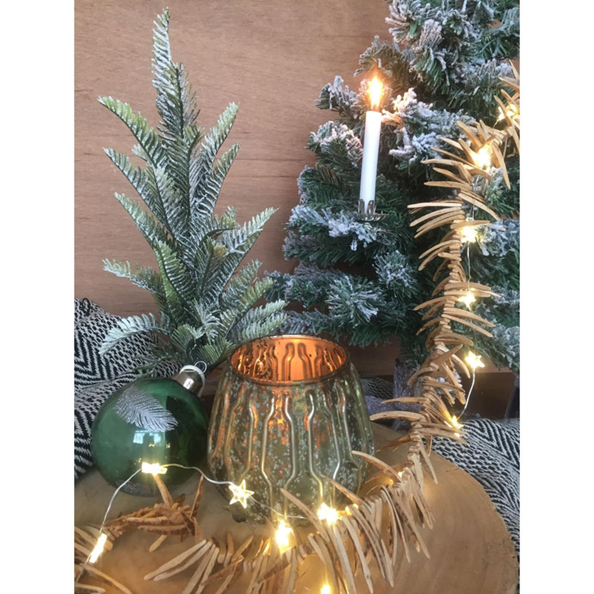 Cosydecor guirlande coco indisk naturligt materiale træ