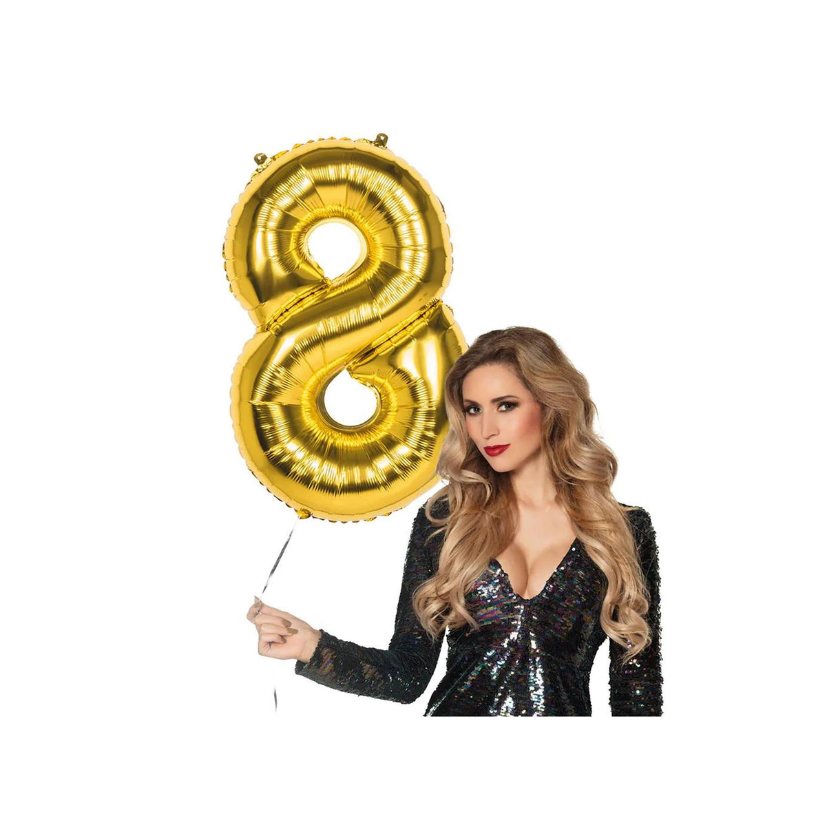 Boland folieballon 8 guld 86cm folieballon 8 guld 86cm