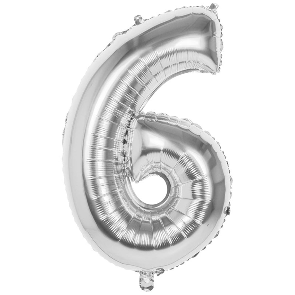 Boland nummerballon nummer '6' sølvfolie 86cm velegnet til helium