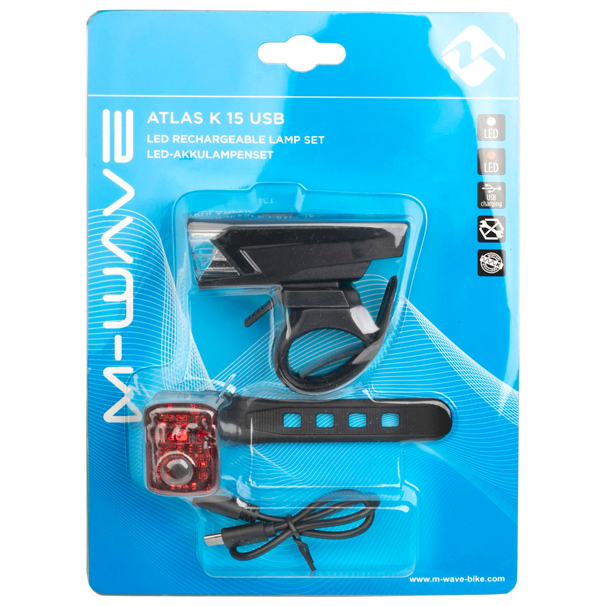 M-wave atlas k 15 usb genopladeligt batteri lyssæt