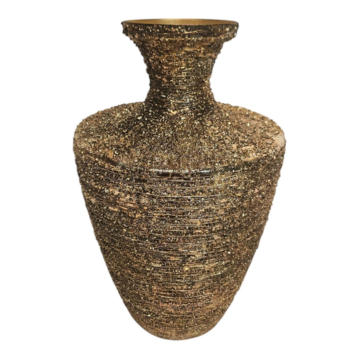 Palæ atmosfære vase bragende metal guld 11x23x37cm
