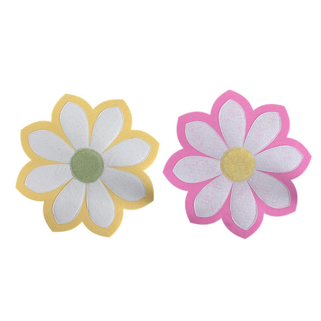 Placemat vilt bloem ø32cm 2 assorti roze geel