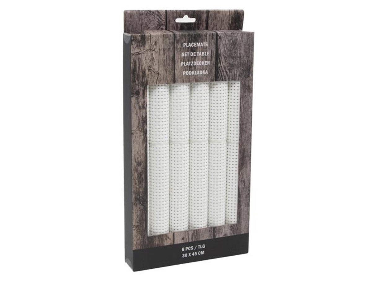 Svenska living dækkeserviet sæt med 6 stk 30x45cm poly hvid