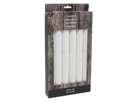 Svenska living dækkeserviet sæt med 6 stk 30x45cm poly hvid