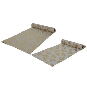 Svenska living bordløber 275x28cm, guld i bomuldslook