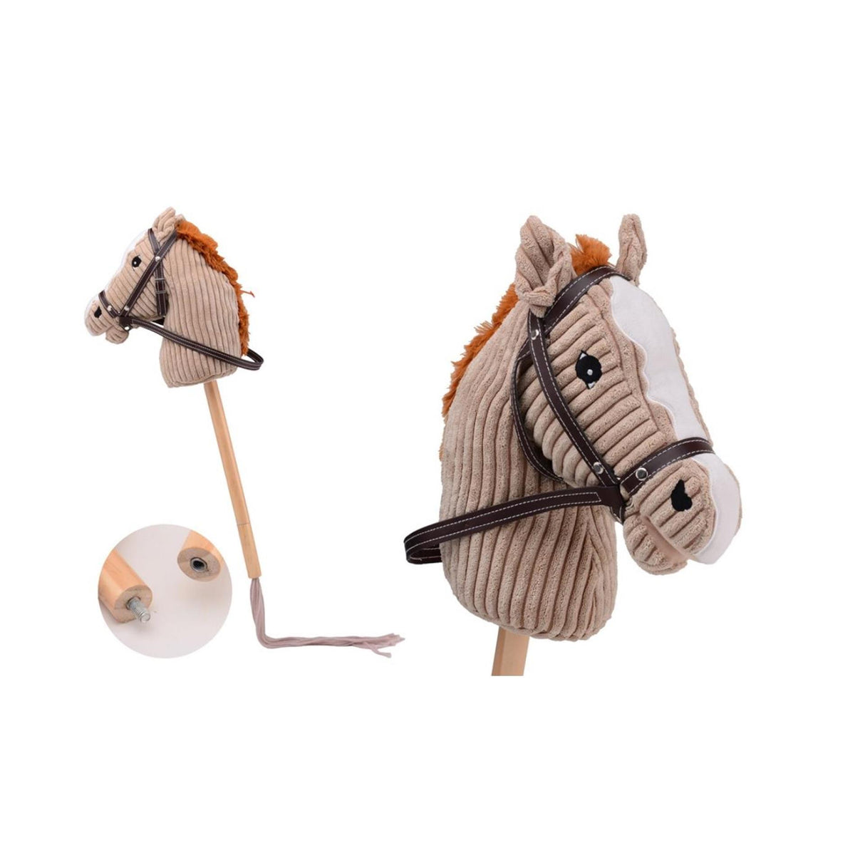 Johntoy holly horse hobbyhest med lyd 80cm brun