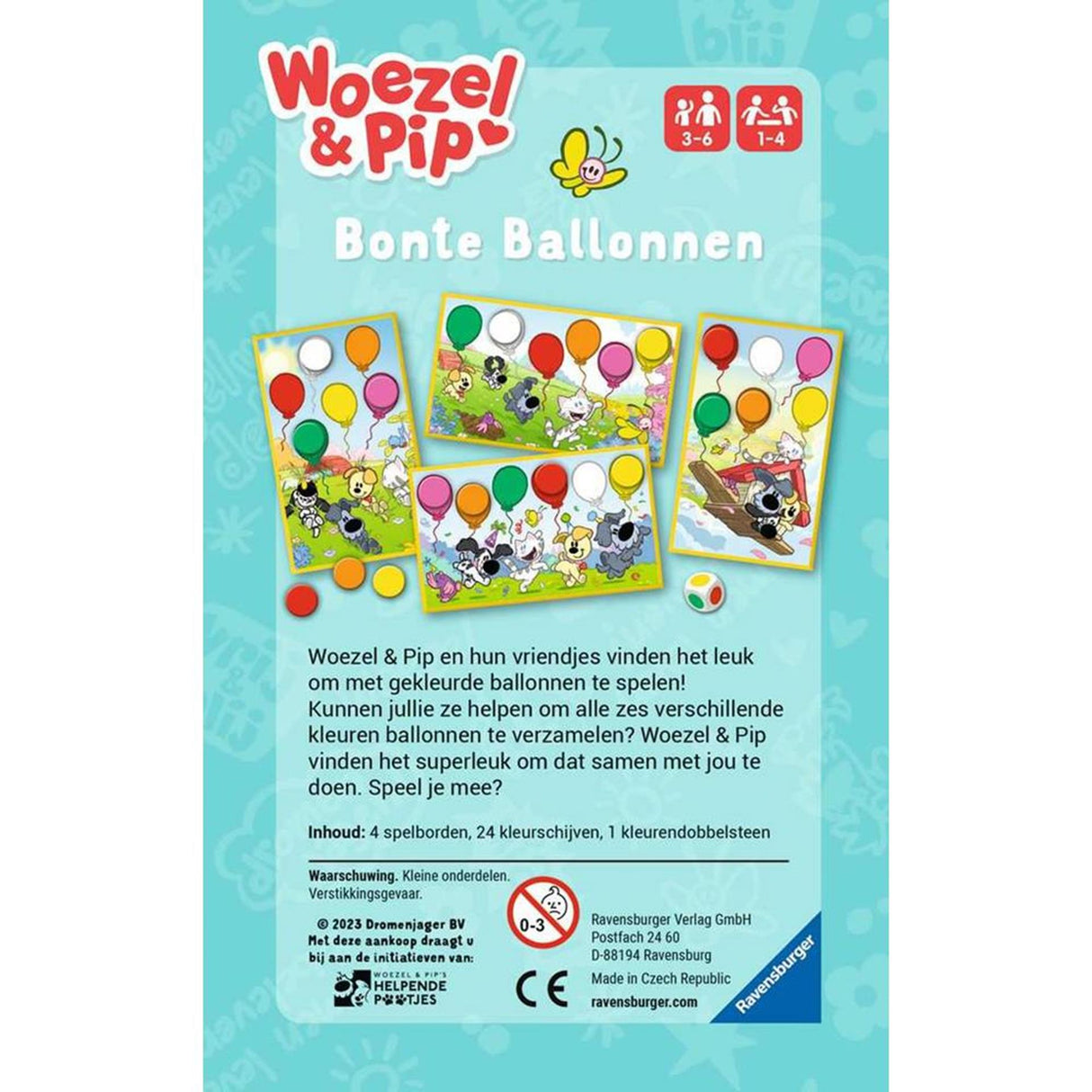 Ravensburger Woezel Pip farverige balloner