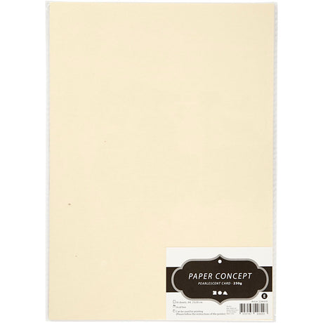 Creativ firma perlemor pap, a4, ark 210x297 mm, 250 g, beige perlemor, 10 ark 1 æske