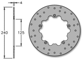 IgM Brake Disc IgM DNA 50 125cc Fore Brake 240x125x4mm