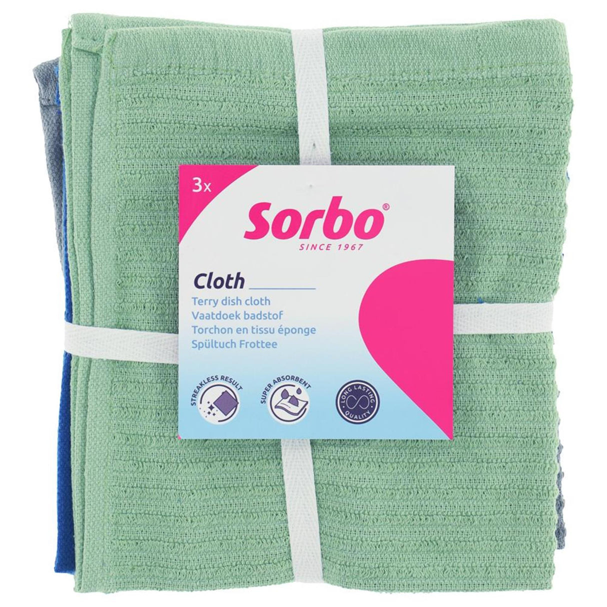 Sorbo karklude i frotté 35x35cm sæt med 3 stk