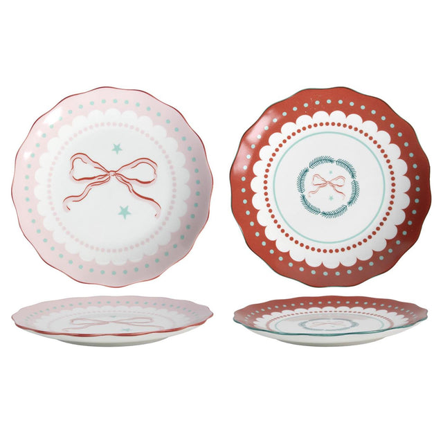 Svenska living ontbijtbord kerststrikken ø20,5cm 2 assorti