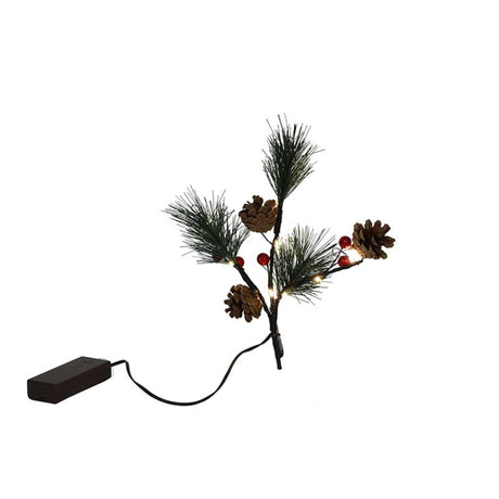 Svenska living branch 'rød bær, pinjeblad' 10led 20cm ekskl. 2xaa batteri