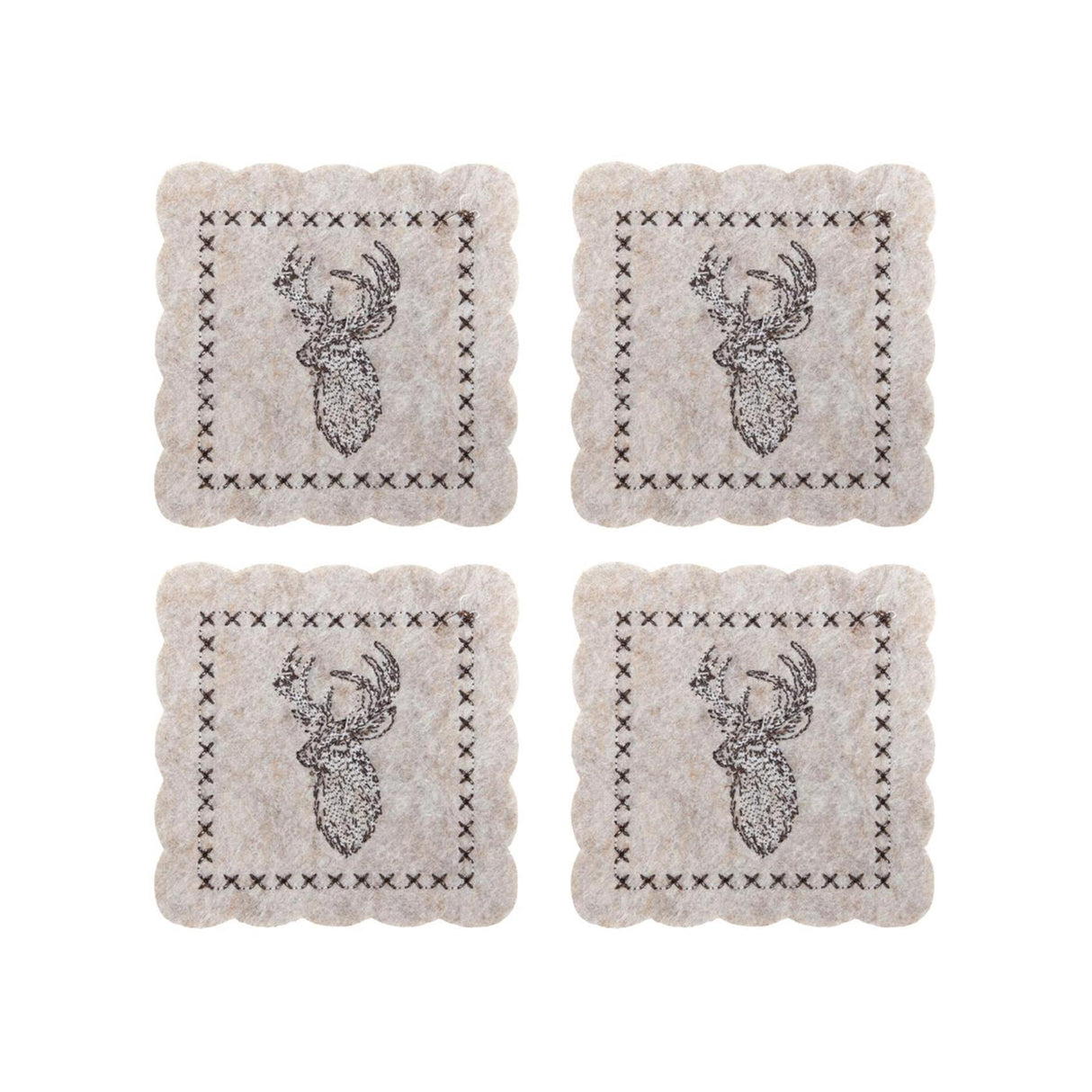Svenska living coaster rensdyrfilt beige sæt med 4 stk 10cm